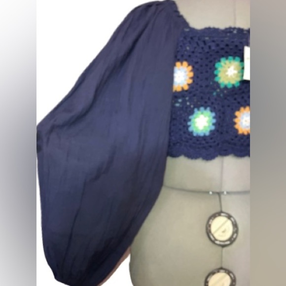NWT, Aerie crocheted bohemian crop top, sz xs - Picture 3 of 4